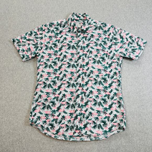 Button Up Shirt Bundle Men S Flamingo Tropical Short Sleeve Party Shirt Summer - Picture 2 of 15